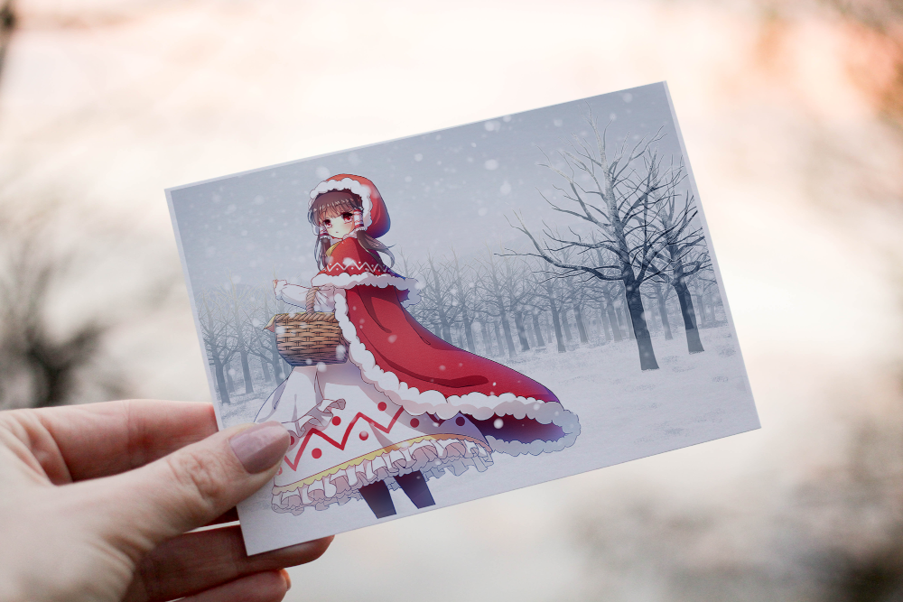 Anime Christmas Card, Personalized Card for Christmas